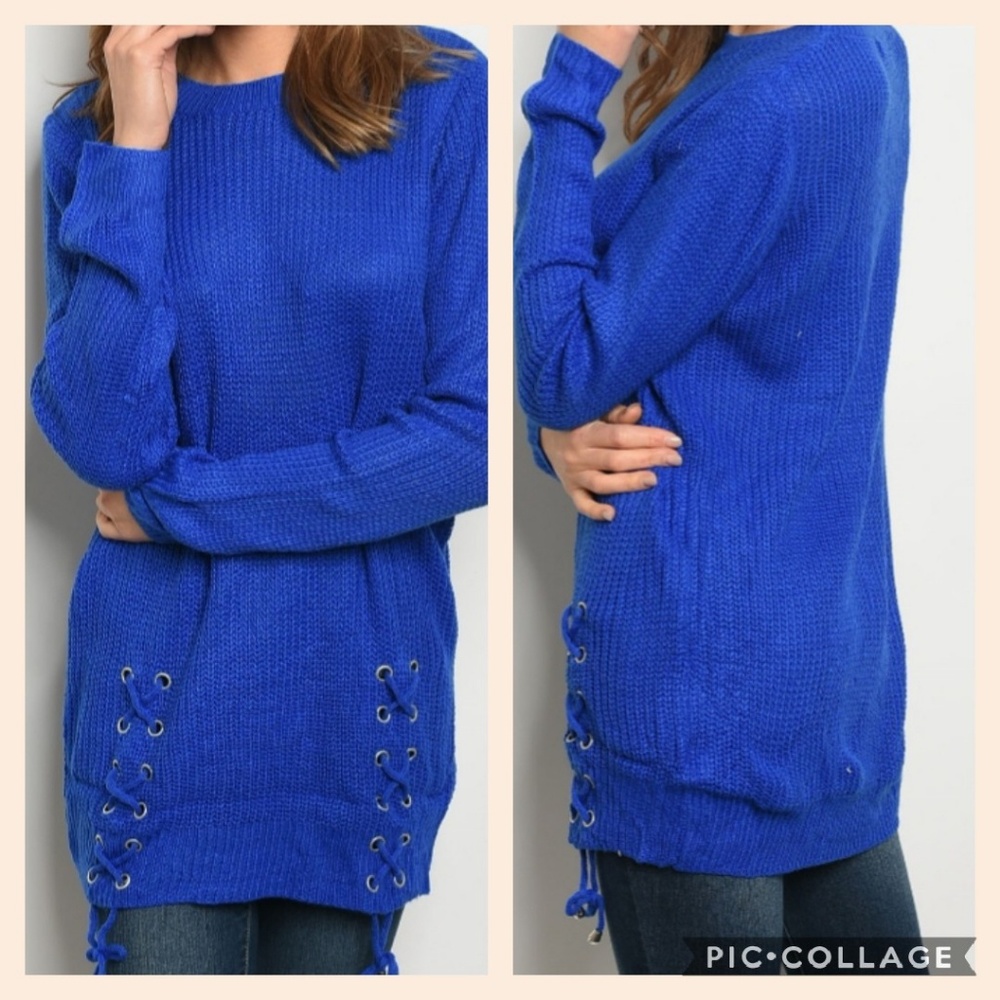 Lace Up Sweater - Picture 2 of 7